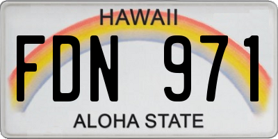 HI license plate FDN971