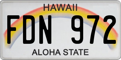 HI license plate FDN972