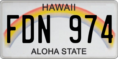 HI license plate FDN974
