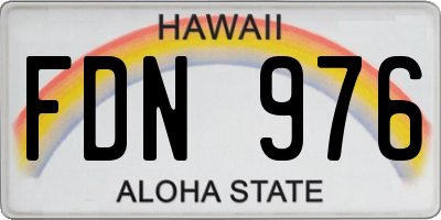 HI license plate FDN976