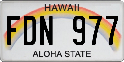 HI license plate FDN977