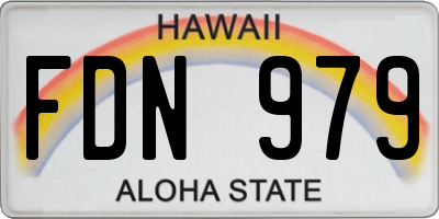 HI license plate FDN979
