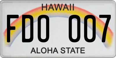 HI license plate FDO007