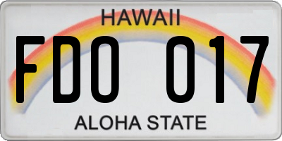 HI license plate FDO017