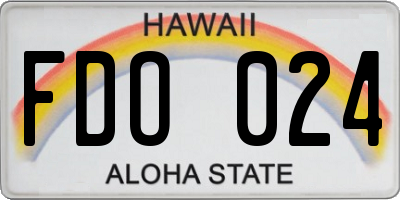 HI license plate FDO024