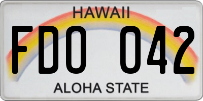 HI license plate FDO042