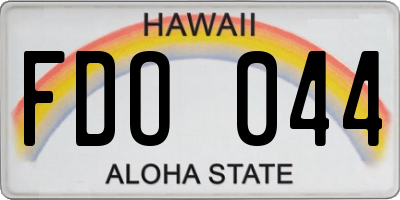 HI license plate FDO044