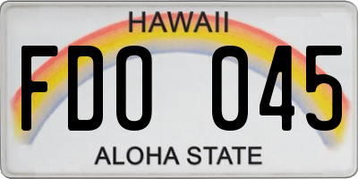 HI license plate FDO045