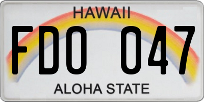 HI license plate FDO047