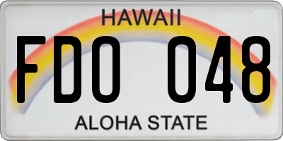 HI license plate FDO048