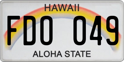 HI license plate FDO049