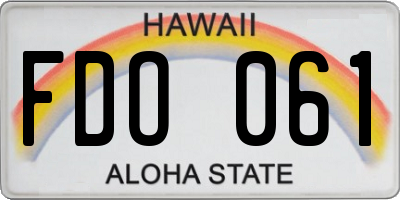 HI license plate FDO061