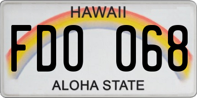 HI license plate FDO068