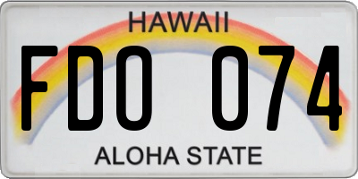 HI license plate FDO074