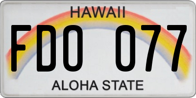 HI license plate FDO077