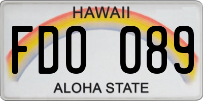 HI license plate FDO089