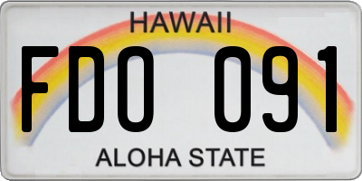 HI license plate FDO091