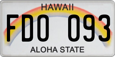 HI license plate FDO093