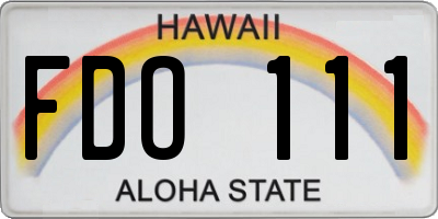 HI license plate FDO111