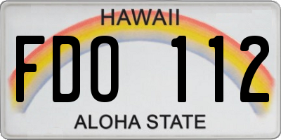 HI license plate FDO112