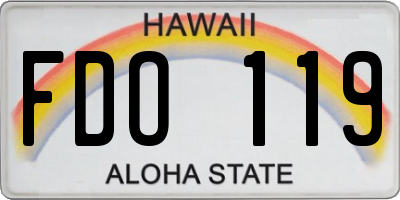 HI license plate FDO119