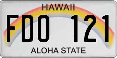 HI license plate FDO121