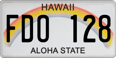 HI license plate FDO128