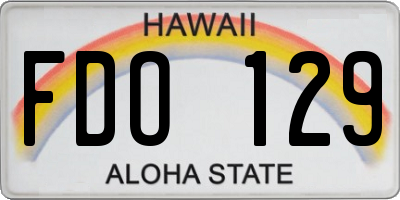 HI license plate FDO129