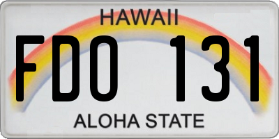 HI license plate FDO131