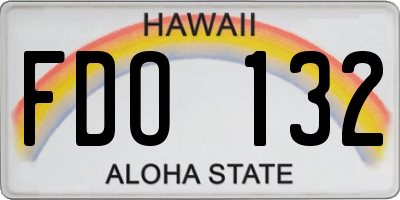 HI license plate FDO132