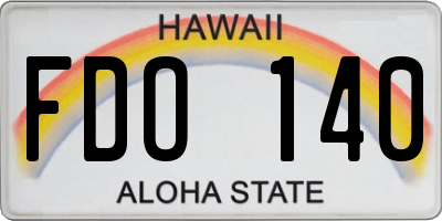 HI license plate FDO140
