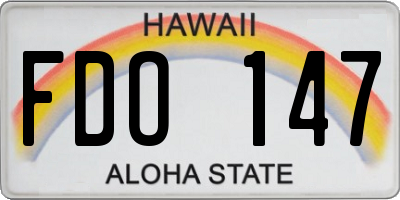 HI license plate FDO147