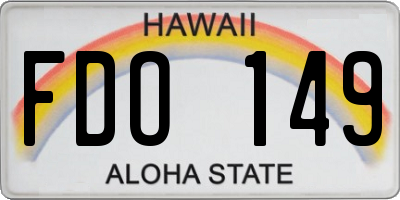 HI license plate FDO149