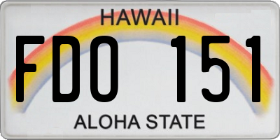 HI license plate FDO151
