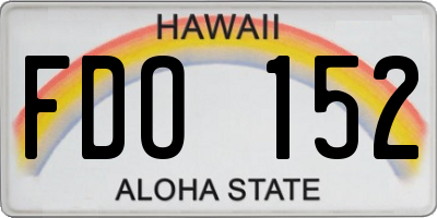 HI license plate FDO152