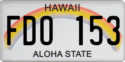 HI license plate FDO153