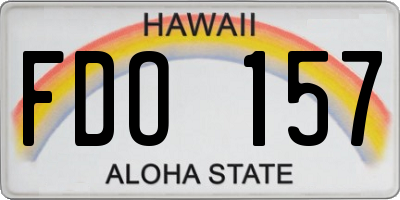HI license plate FDO157