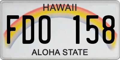 HI license plate FDO158