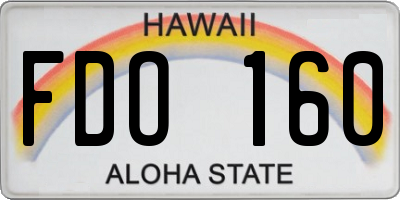 HI license plate FDO160