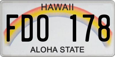 HI license plate FDO178
