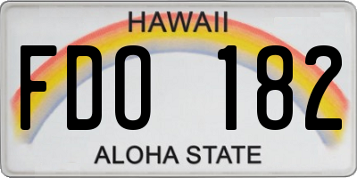 HI license plate FDO182