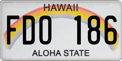 HI license plate FDO186