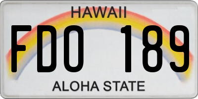 HI license plate FDO189