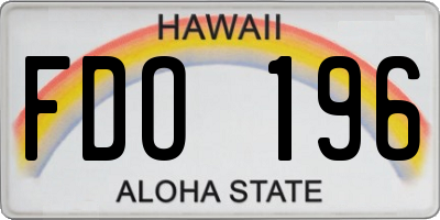 HI license plate FDO196