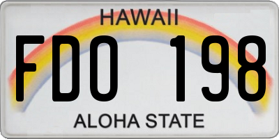 HI license plate FDO198