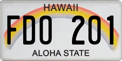 HI license plate FDO201