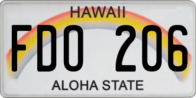 HI license plate FDO206