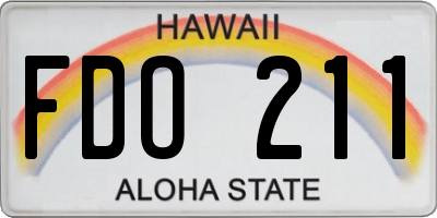 HI license plate FDO211