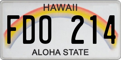 HI license plate FDO214
