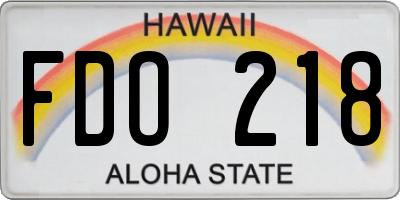 HI license plate FDO218